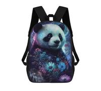 sinyumoney Galactic Panda with Flowers -2 17inch Sac À Dos Scolaire Imprimé En 3D Pour Enfants, Style Décontracté Et Tendance, Idéal Pour Les Voyages Et Les Études.