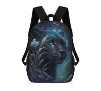 sinyumoney Galactic Panther with Flowers Sacs À Dos Imprimés En 3D Pour Enfants, Sacs D'école Tendance Pour Garçons, Élèves Du Primaire Et Du Collège 17inch