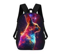 sinyumoney Galactic Rabbit Portrait Sac À Dos Scolaire Pour Enfants Imprimé En 3D, Idéal Pour Les Voyages Et Les Lectures, Pour Les Garçons Et Les Élèves Du Primaire 17inch
