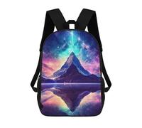 sinyumoney Galactic Reflections A Cosmic Mountain Scene Sac À Dos Enfant, Cartable, Sac D'école, Motif Dessin Animé 3D, Sac Pour Ordinateur Portable, Pour Garçons Et Filles 17inch