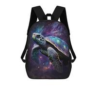 sinyumoney Galactic Sea Turtle Art Print-2 17inch Sac À Dos Scolaire Imprimé En 3D Pour Enfants, Style Décontracté Et Tendance, Idéal Pour Les Voyages Et Les Études.