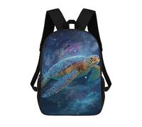 sinyumoney Galactic Sea Turtle Art Print Sac À Dos Scolaire Pour Enfants, Imprimé En 3D, Pour Garçons, Élèves Du Primaire Et Du Collège 17inch