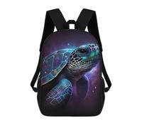 sinyumoney Galactic Sea Turtle Art Print Sacs À Dos Scolaires Pour Garçons Et Filles, Sacs À Dos Décontractés Pour Le Sport, Sacs À Dos De Grande Capacité Pour L'école Primaire 17inch