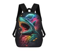sinyumoney Galactic Shark Fantasy Sac À Dos Scolaire Pour Adolescents, Imprimé En 3D, Ajustable, À Poches Tendance, Pour Enfants, Garçons, Filles, Étudiants Et Adolescents 17inch