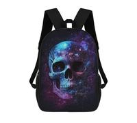 sinyumoney Galactic Skull Art Print Sac À Dos Scolaire Pour Enfants, 43 Cm (17 Pouces), Imprimé En 3D, Pour Garçons, Élèves Du Primaire Et Du Collège