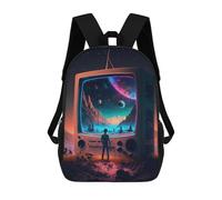 sinyumoney Galactic Television Dreamscape -1 Sac À Dos Scolaire Pour Enfants, Sac À Dos De Voyage Décontracté, Grand Sac À Dos Pour Garçons Et Filles 17inch