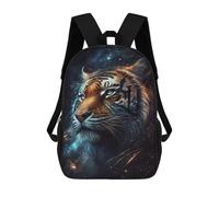 sinyumoney Galactic Tiger Portrait -14 Sacs À Dos Tendance Imprimés En 3D 17inch Sac D'école Décontracté Pour Enfants, Garçons, Élèves Du Primaire Et Du Collège