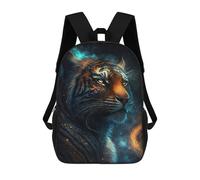 sinyumoney Galactic Tiger Portrait-35 Sacs À Dos Tendance Imprimés En 3D 17inch Sac D'école Décontracté Pour Enfants, Garçons, Élèves Du Primaire Et Du Collège