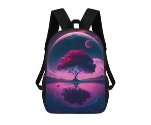 sinyumoney Galactic Tree Reflection Sacs À Dos Scolaires Pour Enfants, Sac D'école Imprimé En 3D Pour Garçons, Élèves Du Primaire Et Du Collège 17inch