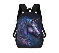 sinyumoney Galactic Unicorn Art Print Sac À Dos Scolaire Pour Enfants, 43 Cm (17 Pouces), Imprimé En 3D, Pour Garçons, Élèves Du Primaire Et Du Collège