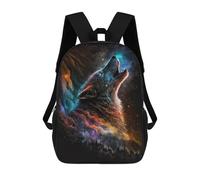 sinyumoney Galactic Wolf Howling Sac À Dos Scolaire Pour Enfants, Imprimé En 3D, Sac À Dos Tendance Pour Garçons, Élèves Du Primaire Et Du Collège 17inch