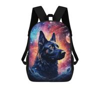 sinyumoney Galactic Wolf Portrait -18 Sac À Dos Enfant, Sac D'école, Sac À Dos Imprimé 3D Avec Motif De Dessin Animé, Grande Capacité, Pour Garçons Et Filles 17inch