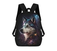 sinyumoney Galactic Wolf Portrait-19 Sac À Dos Imprimé En 3D, Sac D'école Décontracté Et Tendance Pour Enfants, Sac D'école Pour Garçons, Collégiens 17inch