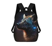 sinyumoney Galactic Wolf Portrait -27 17inch Sac À Dos Scolaire Imprimé En 3D Pour Enfants, Style Décontracté Et Tendance, Idéal Pour Les Voyages Et Les Études.