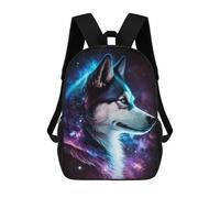 sinyumoney Galactic Wolf Portrait -32 Sac À Dos Léger Pour L'école, L'aéroport Et Les Étudiants, Idéal Pour L'école, Le Travail Et Les Voyages 17inch