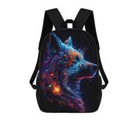 sinyumoney Galactic Wolf Portrait -5 Sac À Dos Scolaire Pour Adolescents, Imprimé En 3D, Ajustable, À Poches Tendance, Pour Enfants, Garçons, Filles, Étudiants Et Adolescents 17inch