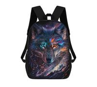 sinyumoney Galactic Wolf Portrait Sac À Dos Enfant, Cartable, Sacs À Dos Scolaires Imprimés En 3D Pour Élèves Du Primaire Et Du Collège, Cadeau D'anniversaire Pour Adolescents 17inch