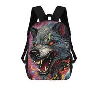 sinyumoney Galactic Wolf Roar Sac À Dos Scolaire Imprimé En 3D Pour Enfants, Sac À Dos De Voyage Tendance Et Décontracté Pour Écoliers 17inch