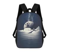 sinyumoney Galaxy Moon Whale Sacs À Dos Imprimés En 3D Pour Enfants, Sacs D'école Tendance Pour Garçons, Sacs De Voyage, Sacs Scolaires Pour Élèves Du Primaire 17inch