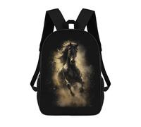 sinyumoney Galloping Horse with Golden Dust Sacs À Dos Tendance Imprimés En 3D 17inch Sac D'école Décontracté Pour Enfants, Garçons, Élèves Du Primaire Et Du Collège