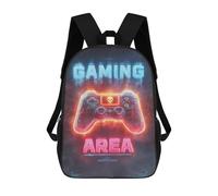 sinyumoney Gaming Area Neon Sign-3 Sacs À Dos Pour Enfants 17inch Sac À Dos Scolaire, Sac D'école Imprimé En 3D Pour Garçons, Élèves Du Primaire Et Du Collège