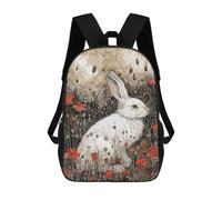 sinyumoney Garden Bunny Sacs À Dos Scolaires Pour Enfants, Sac D'école Imprimé En 3D Pour Garçons, Élèves Du Primaire Et Du Collège 17inch