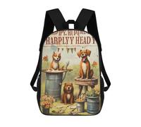 sinyumoney Garden Dogs with Rustic Charm Sac À Dos En Peluche À Motif Dessin Animé, Sac À Dos 3D Pour Enfants, Idée Cadeau D'anniversaire Pour Garçons Et Filles 17inch