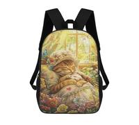 sinyumoney Garden Dreams Cute Cat Nap Sac À Dos Scolaire Pour Enfants, 43 Cm (17 Pouces), Imprimé En 3D, Pour Garçons, Élèves Du Primaire Et Du Collège