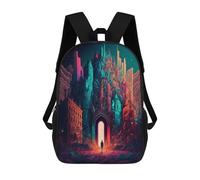sinyumoney Gate to Fantasy City Sac À Dos Scolaire Pour Enfants 17 Pouces, Sac À Dos Décontracté Pour Les Voyages, Grand Sac À Dos De Jour Pour Garçons Et Filles 17inch