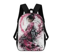 sinyumoney Geisha in Cherry Blossoms Sac À Dos Scolaire Pour Enfants 17 Pouces, Sac À Dos Décontracté Pour Les Voyages, Grand Sac À Dos De Jour Pour Garçons Et Filles 17inch