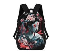 sinyumoney Geisha Neon Cherry Blossom Sac À Dos Scolaire Enfant Tendance Et Décontracté, Sac À Dos Imprimé En 3D Pour Garçon, Grand Sac À Dos 17inch