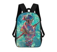 sinyumoney Geisha Warrior in Water Sacs À Dos Scolaires Pour Garçons Et Filles, Sacs À Dos Décontractés Pour Le Sport, Sacs À Dos De Grande Capacité Pour L'école Primaire 17inch