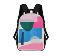 sinyumoney Geometric Collage 18 Sacs À Dos Imprimés En 3D Pour Enfants, Sacs D'école Tendance Pour Garçons, Sacs De Voyage, Sacs Scolaires Pour Élèves Du Primaire 17inch