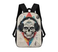 sinyumoney Geometric Skull Eye Music Sacs À Dos Pour Enfants, Cartables Imprimés En 3D, Sacs À Dos Pour Élèves Du Primaire Et Du Collège, Garçons Et Filles 17inch