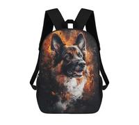 sinyumoney German Shepherd Art Print -1 Sac À Dos Enfant, Cartable, Sac D'école, Motif Dessin Animé 3D, Sac Pour Ordinateur Portable, Pour Garçons Et Filles 17inch