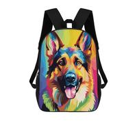 sinyumoney German Shepherd Colorful Sacs À Dos Pour Enfants, Cartables, Sacs À Dos Scolaires Imprimés En 3D, Sacs À Dos De Voyage Tendance Pour Enfants (primaire, Collège) 17inch