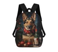 sinyumoney German Shepherd Love Art Sac À Dos Scolaire Pour Adolescents, Imprimé En 3D, Ajustable, À Poches Tendance, Pour Enfants, Garçons, Filles, Étudiants Et Adolescents 17inch