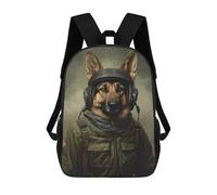 sinyumoney German Shepherd Soldier Sac À Dos Enfant, Cartable, Sac D'école, Motif Dessin Animé 3D, Sac Pour Ordinateur Portable, Pour Garçons Et Filles 17inch
