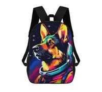 sinyumoney German Shepherd Spaceman Sacs À Dos Pour Enfants, Cartables Imprimés En 3D, Sacs À Dos Pour Élèves Du Primaire Et Du Collège (garçons Et Filles) 17inch