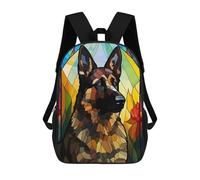 sinyumoney German Shepherd Stained Sac À Dos Scolaire Imprimé En 3D Pour Garçons Et Filles, Sac À Dos Pour Ordinateur Portable Pour Enfants/étudiants/adultes 17inch