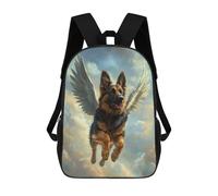 sinyumoney German Shepherd with Angel Wings Loyal Companion Tribute Sac À Dos Scolaire Imprimé En 3D Pour Garçons Et Filles, Sac À Dos Pour Ordinateur Portable Pour Enfants/étudiants/adultes 17inch