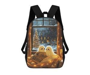sinyumoney Ghost Couple on Christmas Sac À Dos Scolaire Pour Filles Et Garçons, Grande Capacité, Léger, Pour Enfants Et Étudiants 17inch