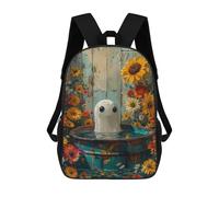 sinyumoney Ghost in A Flower Bath Sac À Dos Scolaire Imprimé En 3D Pour Enfants, Sac À Dos Garçon/fille, Sac De Voyage Pour Enfants 17inch