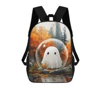 sinyumoney Ghost in Autumn Forest Sac À Dos Scolaire Imprimé En 3D, Sac À Dos Décontracté Pour Enfants, Sac D'école Imprimé En 3D Pour Garçons, Primaire Et Collège 17inch