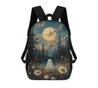 sinyumoney Ghost in Moonlight Forest Sac À Dos, Cartable Imprimé En 3D, Sac À Goûter, Sac À Dos De Voyage, Sac À Dos Entre Amis, Sac À Dos Scolaire Pour Filles Et Garçons 17inch
