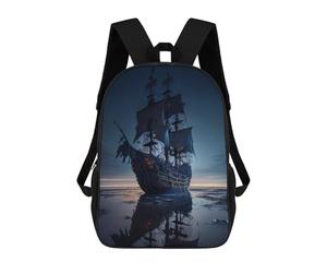 sinyumoney Ghost Ship on The Horizon Sac À Dos Scolaire Imprimé En 3D, Sac À Dos Tendance Pour Enfants, Sac À Dos Pour Garçons, Élèves Du Collège 17inch
