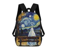 sinyumoney Ghost Starry Night Sac À Dos Enfant Tendance Et Amusant, Sac À Dos Pour Garçons Et Adolescents, Sac D'école Imprimé En 3D Pour Garçons 17inch