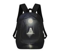 sinyumoney Ghostly Swing in Moonlight 17inch Sac À Dos Scolaire Imprimé En 3D Pour Enfants, Style Décontracté Et Tendance, Idéal Pour Les Voyages Et Les Études.