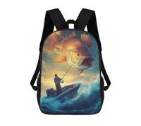 sinyumoney Giant Fish Catch Sacs À Dos Scolaires Pour Enfants, Sac D'école Imprimé En 3D Pour Garçons, Élèves Du Primaire Et Du Collège 17inch