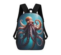 sinyumoney Giant Pacific Octopus Sac À Dos Scolaire Pour Enfants Imprimé En 3D, Idéal Pour Les Voyages Et Les Lectures, Pour Les Garçons Et Les Élèves Du Primaire 17inch